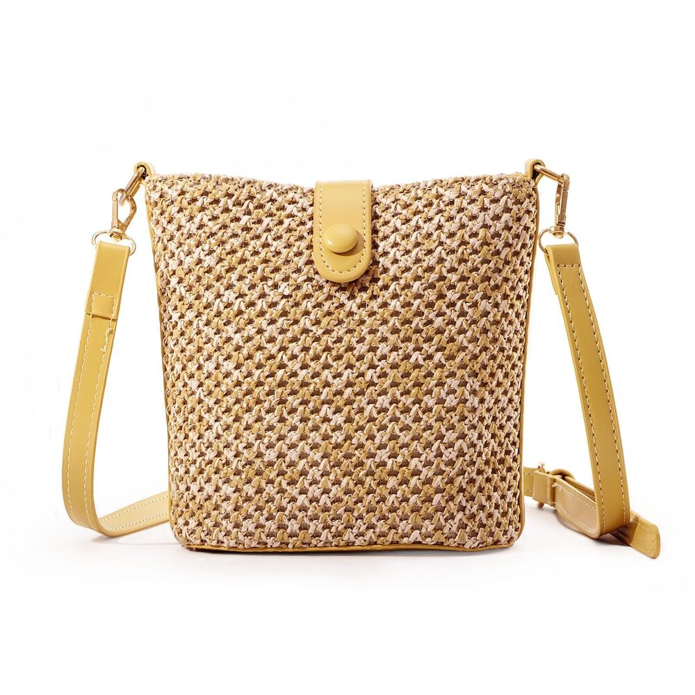 7492 Straw Crossbody Bag Handmade Rattan Shoulder Bags Beach Summer